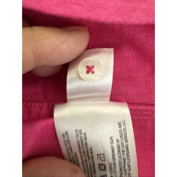Gap Women's M Linen Blend Button Up Shirt Pink NWT - Picture 12 of 16